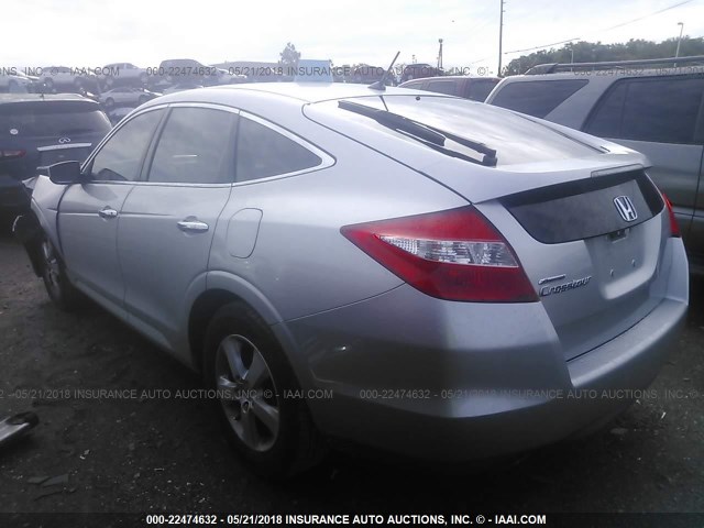 5J6TF1H30AL011011 - 2010 HONDA ACCORD CROSSTOUR EX SILVER photo 3