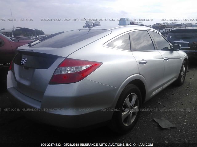 5J6TF1H30AL011011 - 2010 HONDA ACCORD CROSSTOUR EX SILVER photo 4