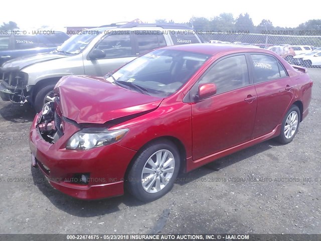 2T1BU4EE1AC247978 - 2010 TOYOTA COROLLA S/LE/XLE RED photo 2