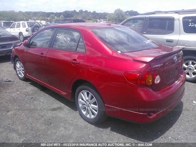 2T1BU4EE1AC247978 - 2010 TOYOTA COROLLA S/LE/XLE RED photo 3