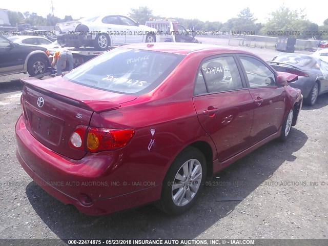 2T1BU4EE1AC247978 - 2010 TOYOTA COROLLA S/LE/XLE RED photo 4