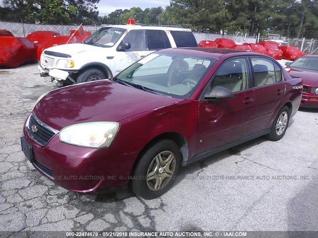 1G1ZS51F66F277574 - 2006 CHEVROLET MALIBU LS წითელი ფოტო 2