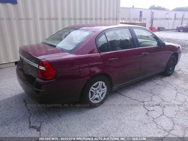 1G1ZS51F66F277574 - 2006 CHEVROLET MALIBU LS წითელი ფოტო 4