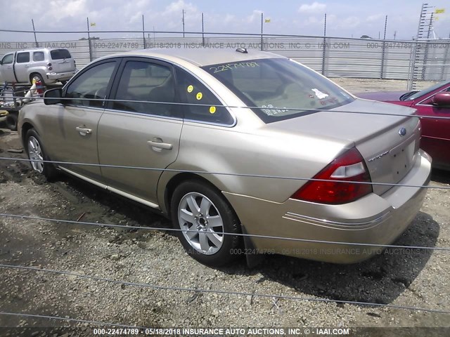 1FAHP24117G136979 - 2007 FORD FIVE HUNDRED SEL TAN photo 3