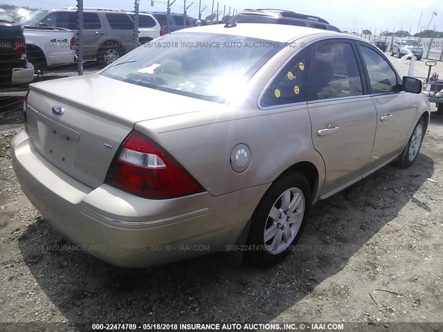 1FAHP24117G136979 - 2007 FORD FIVE HUNDRED SEL TAN photo 4