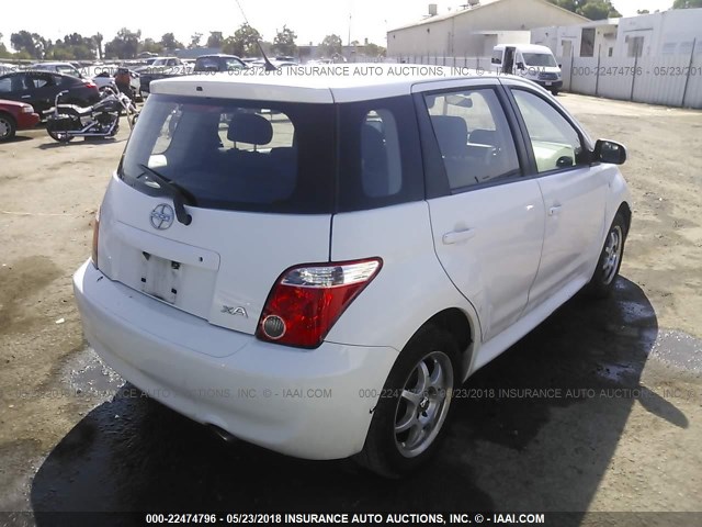 JTKKT624865000495 - 2006 TOYOTA SCION XA WHITE photo 4