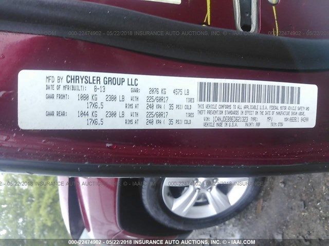 1C4NJDEB9ED621323 - 2014 JEEP COMPASS LATITUDE 红色 照片 9