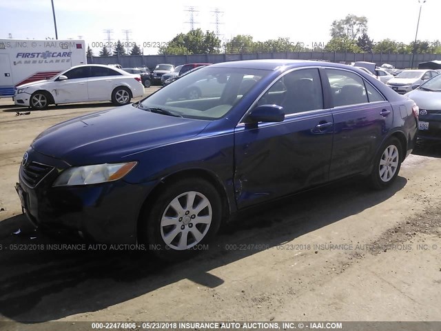 4T1BE46K78U206426 - 2008 TOYOTA CAMRY CE/LE/XLE/SE BLUE photo 2