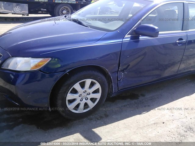 4T1BE46K78U206426 - 2008 TOYOTA CAMRY CE/LE/XLE/SE BLUE photo 6