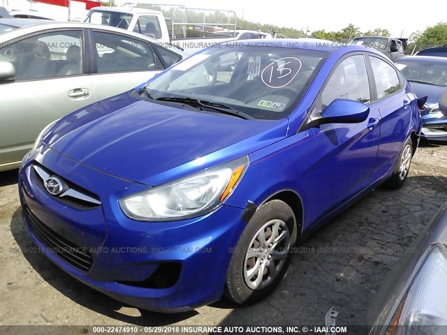 KMHCT4AE5CU122335 - 2012 HYUNDAI ACCENT GLS/GS BLUE photo 2