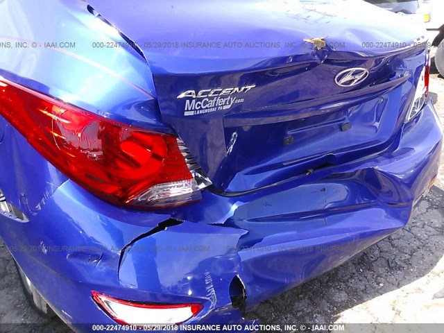 KMHCT4AE5CU122335 - 2012 HYUNDAI ACCENT GLS/GS BLUE photo 6