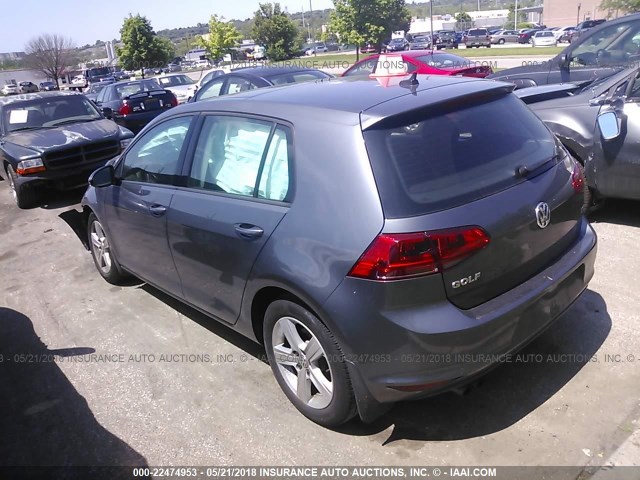 3VW217AU5HM008018 - 2017 VOLKSWAGEN GOLF S/WOLFSBURG/SE/SEL GRAY photo 3