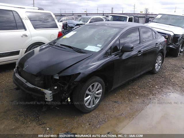 2HGFB2F98CH505422 - 2012 HONDA CIVIC EXL 黑色 照片 2