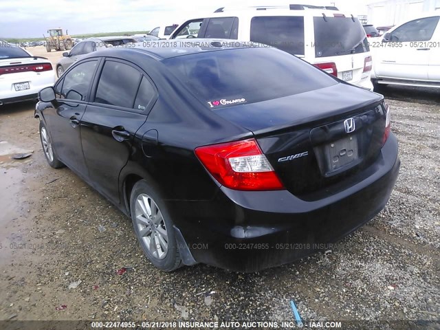 2HGFB2F98CH505422 - 2012 HONDA CIVIC EXL 黑色 照片 3