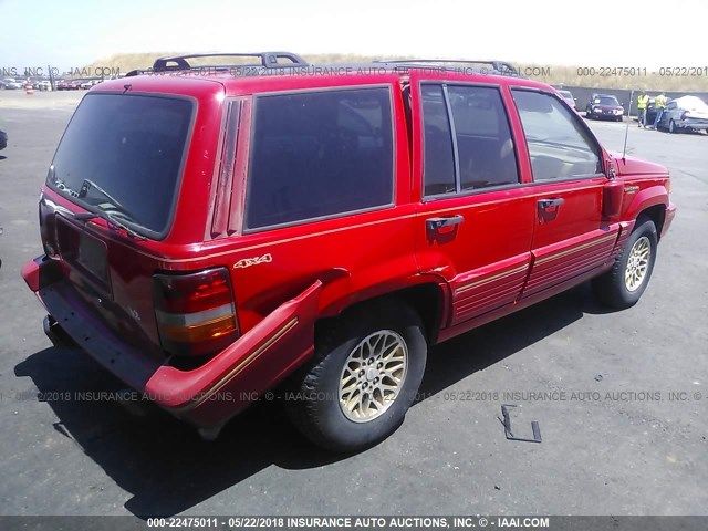 1J4GZ78Y6SC664032 - 1995 JEEP GRAND CHEROKEE LIMITED/ORVIS RED photo 4