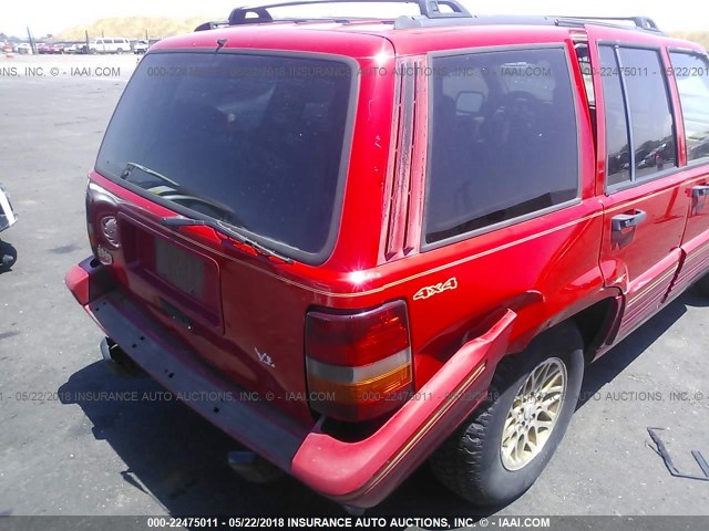1J4GZ78Y6SC664032 - 1995 JEEP GRAND CHEROKEE LIMITED/ORVIS RED photo 6