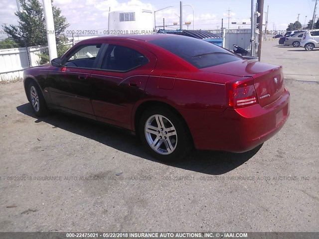 2B3KA43G16H199989 - 2006 DODGE CHARGER SE/SXT RED photo 3