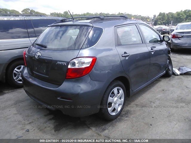 2T1KU4EE4AC311916 - 2010 TOYOTA COROLLA MATRIX  GRAY photo 4