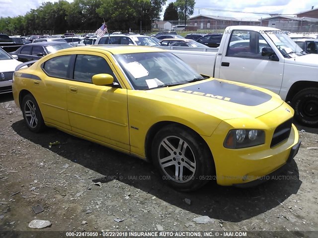 2B3LA53H76H338140 - 2006 DODGE CHARGER R/T YELLOW photo 1