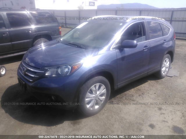 2HKRM4H73DH676620 - 2013 HONDA CR-V EXL Dark Blue photo 2