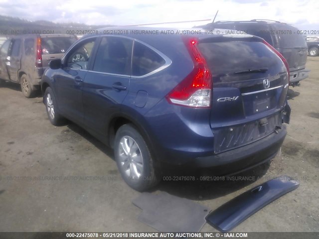 2HKRM4H73DH676620 - 2013 HONDA CR-V EXL Dark Blue photo 3