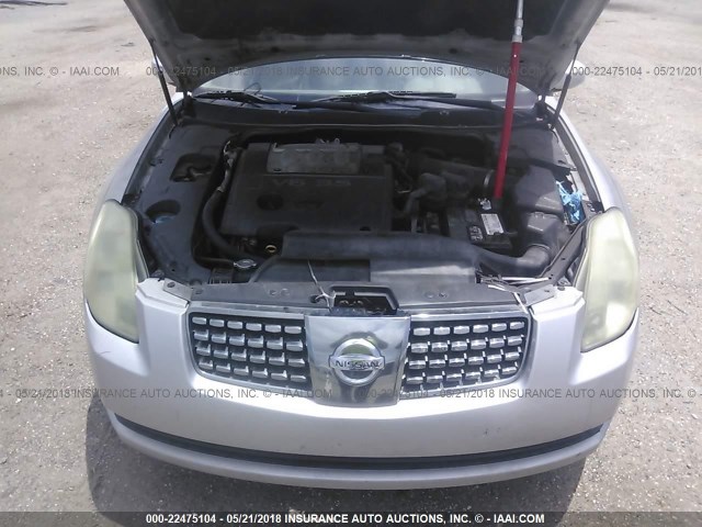 1N4BA41EX5C856862 - 2005 NISSAN MAXIMA SE/SL SILVER photo 10