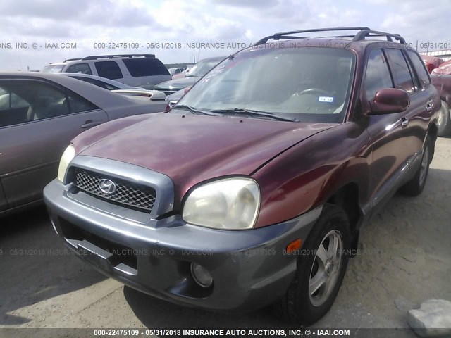 KM8SC13D23U400039 - 2003 HYUNDAI SANTA FE GLS/LX MAROON photo 2