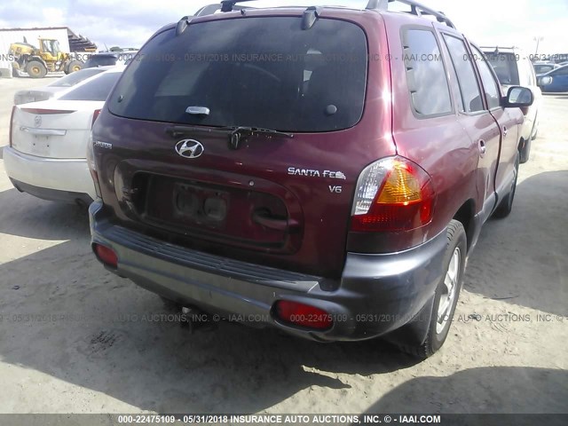 KM8SC13D23U400039 - 2003 HYUNDAI SANTA FE GLS/LX MAROON photo 4