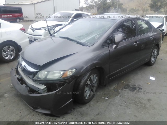 1HGFA16909L020877 - 2009 HONDA CIVIC EXL GRAY photo 2