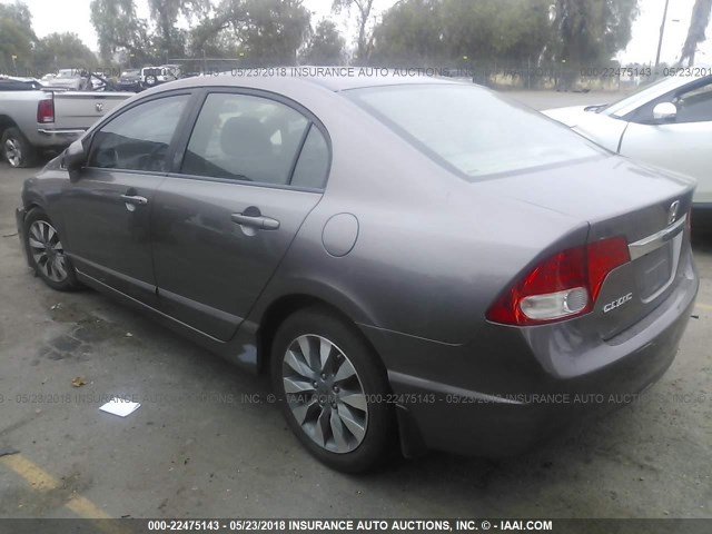 1HGFA16909L020877 - 2009 HONDA CIVIC EXL GRAY photo 3