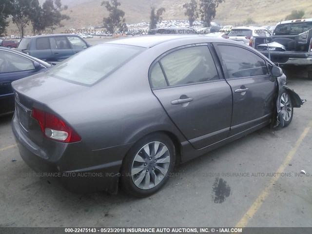 1HGFA16909L020877 - 2009 HONDA CIVIC EXL GRAY photo 4