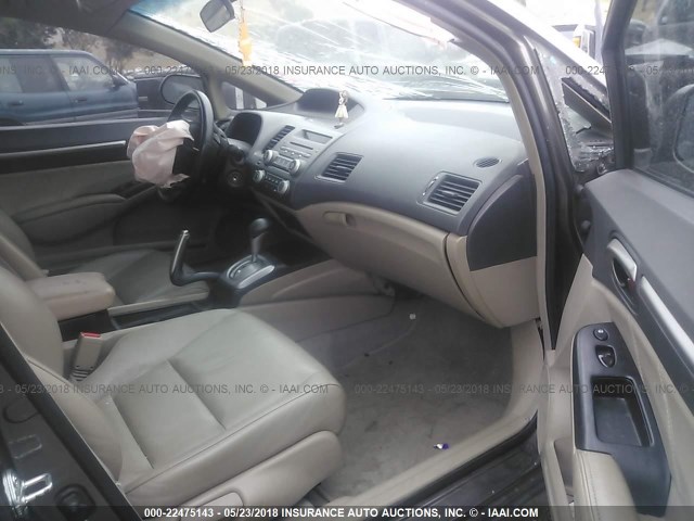 1HGFA16909L020877 - 2009 HONDA CIVIC EXL GRAY photo 5