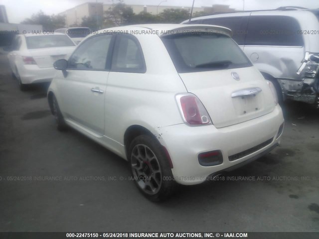 3C3CFFBR8CT352409 - 2012 FIAT 500 SPORT TAN photo 3