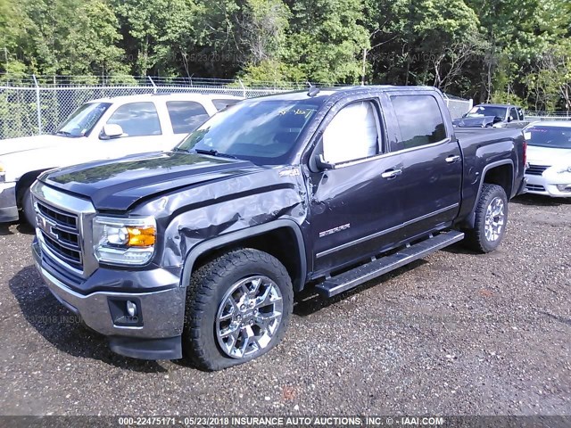 3GTU2VEJ4EG339910 - 2014 GMC SIERRA K1500 SLT GRAY photo 2