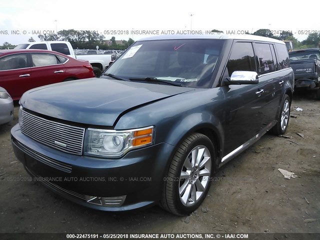 2FMHK6DT6ABA81327 - 2010 FORD FLEX LIMITED BLUE photo 2