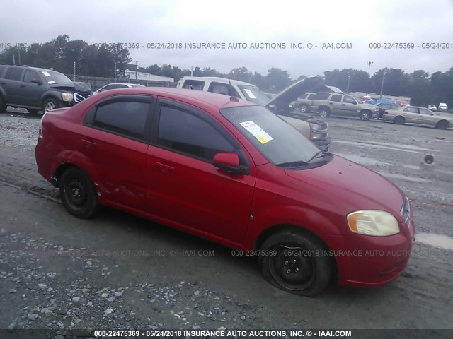 KL1TD56E79B615607 - 2009 CHEVROLET AVEO LS/LT RED photo 1