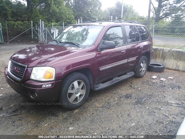 1GKDS13SX42122376 - 2004 GMC ENVOY BURGUNDY photo 2