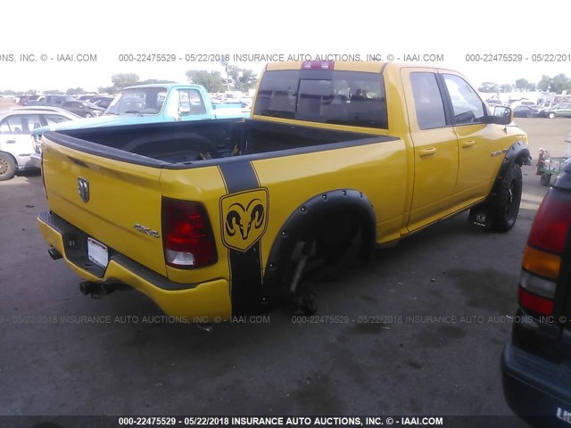 1D3HV18T69S789269 - 2009 DODGE RAM 1500 YELLOW photo 4