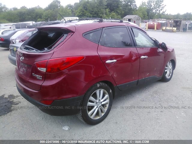 KM8JU3AC2BU210254 - 2011 HYUNDAI TUCSON GLS/LIMITED 红色 照片 4