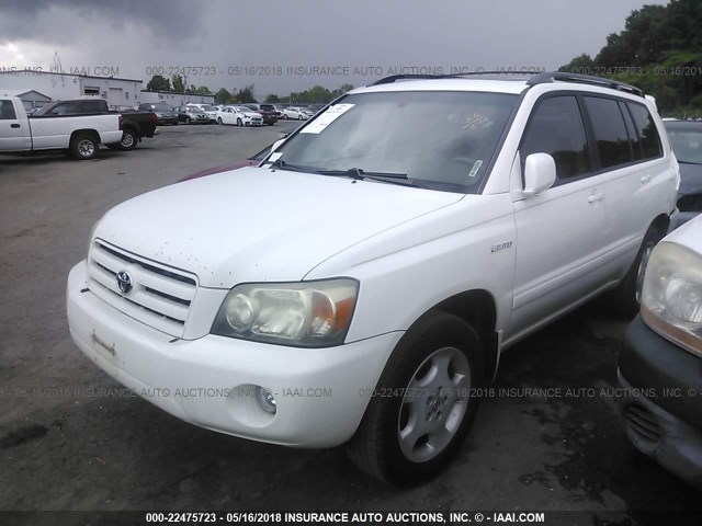 JTEDP21A550089356 - 2005 TOYOTA HIGHLANDER LIMITED WHITE photo 2