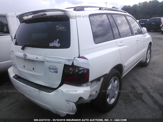 JTEDP21A550089356 - 2005 TOYOTA HIGHLANDER LIMITED WHITE photo 4