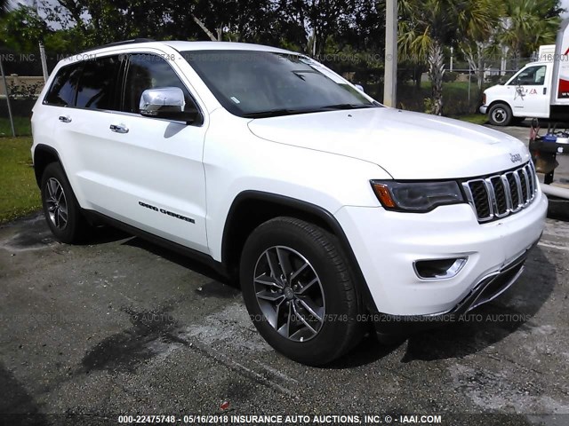 1C4RJEBGXHC920501 - 2017 JEEP GRAND CHEROKEE LIMITED WHITE photo 1