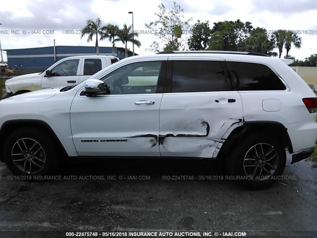 1C4RJEBGXHC920501 - 2017 JEEP GRAND CHEROKEE LIMITED WHITE photo 6