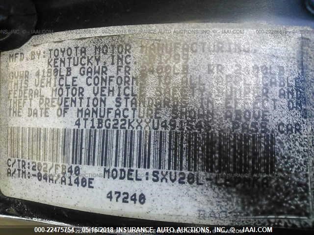 4T1BG22KXXU491545 - 1999 TOYOTA CAMRY CE/LE/XLE 黑色 照片 9
