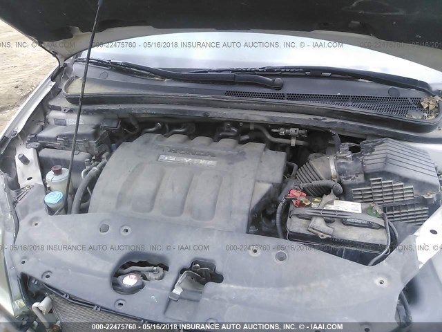 5FNRL38787B071296 - 2007 HONDA ODYSSEY EXL ვერცხლისფერი ფოტო 10