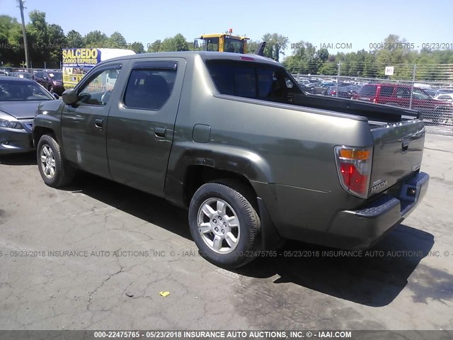 2HJYK16466H527702 - 2006 HONDA RIDGELINE RTS GREEN photo 3