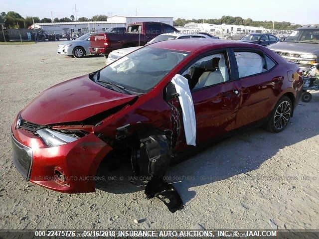 5YFBURHE3EP029815 - 2014 TOYOTA COROLLA L/LE/LE PLS/PRM/S/S PLS RED photo 2