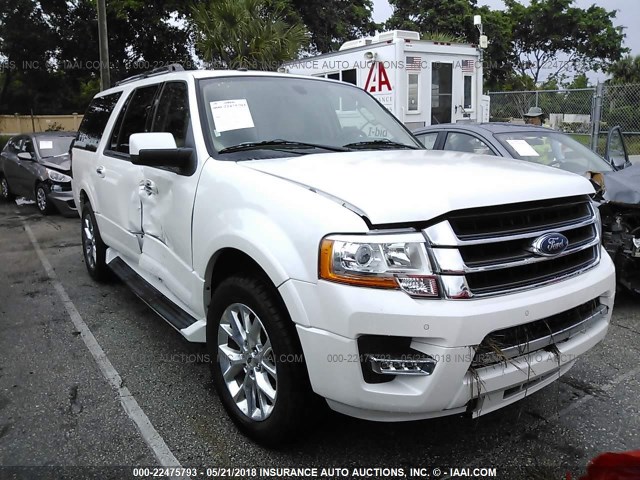 1FMJK1KT6HEA08819 - 2017 FORD EXPEDITION EL LIMITED WHITE photo 1