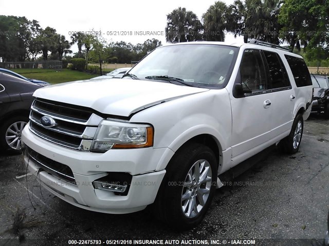 1FMJK1KT6HEA08819 - 2017 FORD EXPEDITION EL LIMITED WHITE photo 2