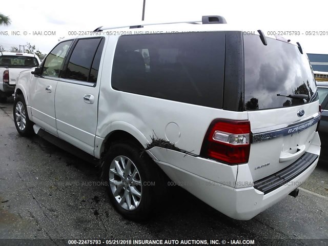 1FMJK1KT6HEA08819 - 2017 FORD EXPEDITION EL LIMITED WHITE photo 3